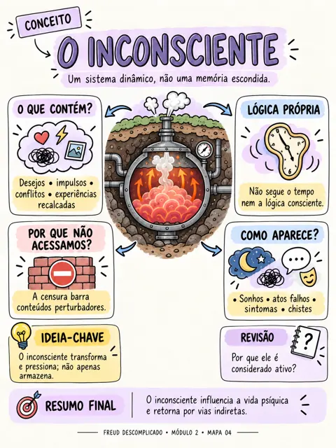 Mapa O inconsciente, do Freud Descomplicado, módulo 2