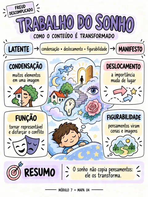 Mapa Trabalho do sonho, do Freud Descomplicado, módulo 7