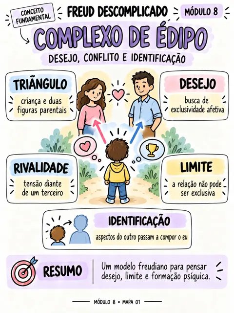 Mapa Complexo de Édipo, do Freud Descomplicado, módulo 8