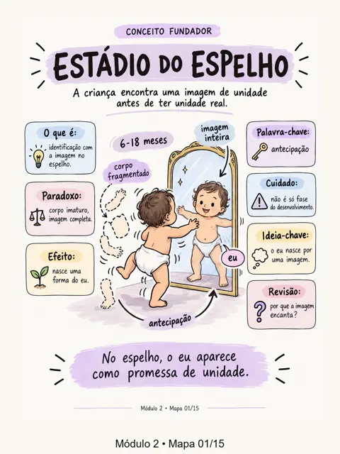 Mapa Estádio do espelho, do Lacan Descomplicado, módulo 2