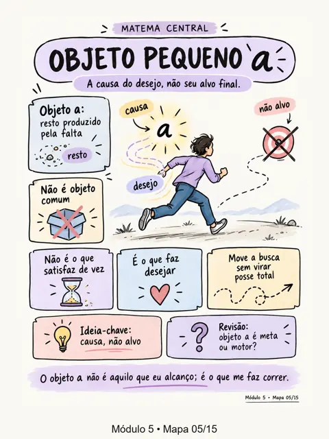 Mapa Objeto pequeno a, do Lacan Descomplicado, módulo 5