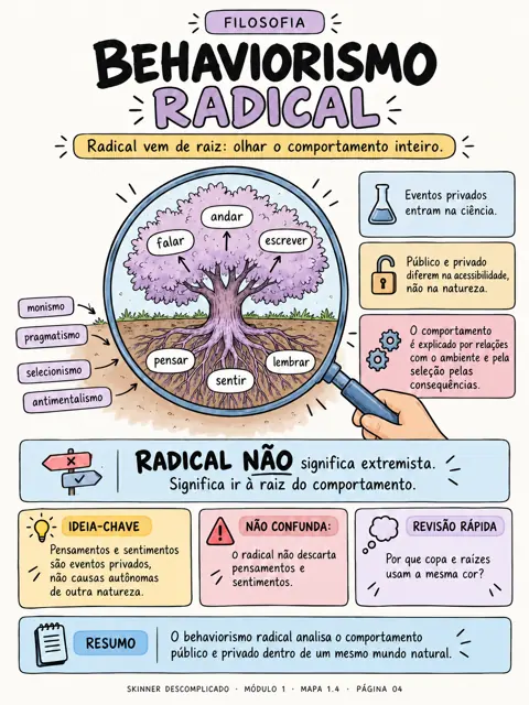 Mapa Behaviorismo radical, do Skinner Descomplicado, módulo 1