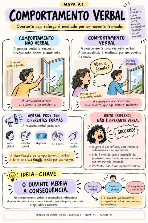 Mapa Comportamento verbal, do Skinner Descomplicado, módulo 7